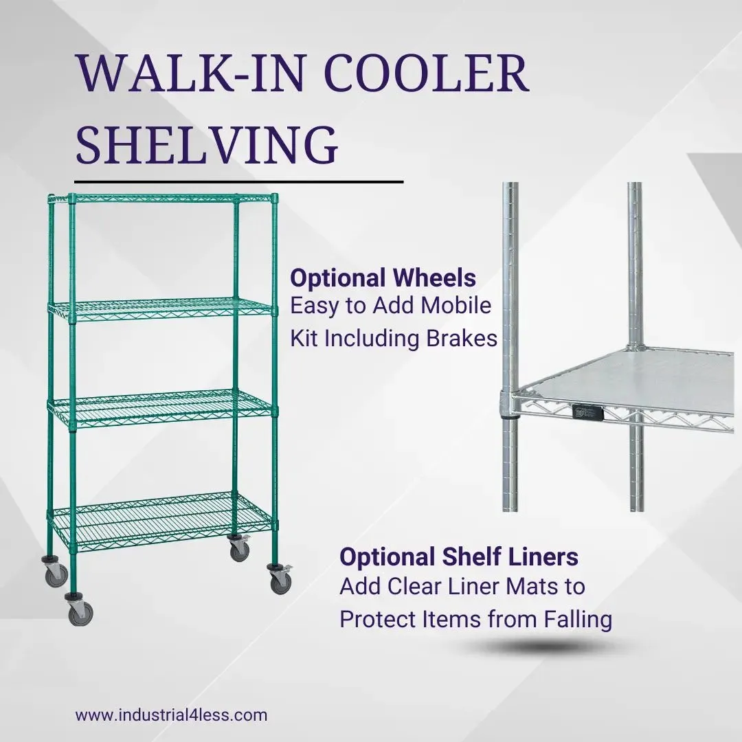 12" x 60" Walk In Cooler and Freezer Wire Shelving Unit