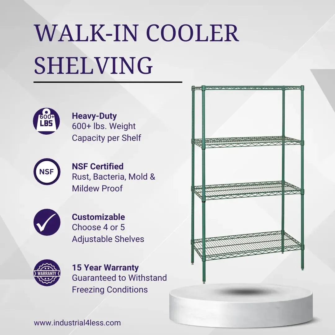 12" x 60" Walk In Cooler and Freezer Wire Shelving Unit