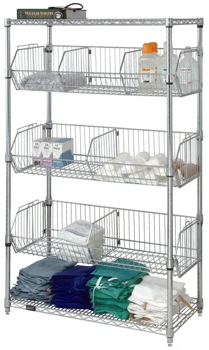 18" x 36" Wire Basket Shelving Unit