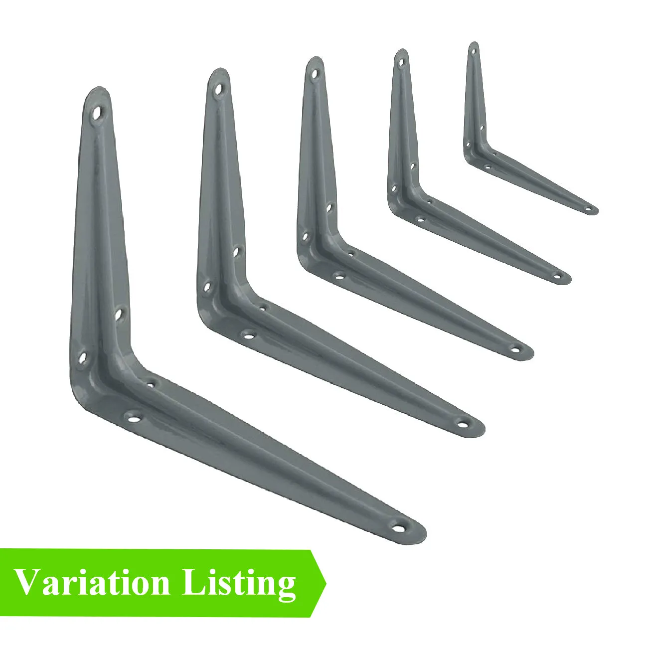 20 x Grey Metal London Shelf Support Brackets