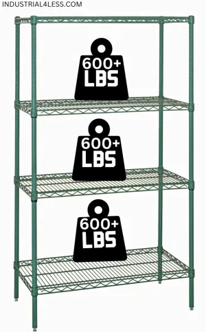 2136G | 21" x 36" Green Epoxy Shelving Unit