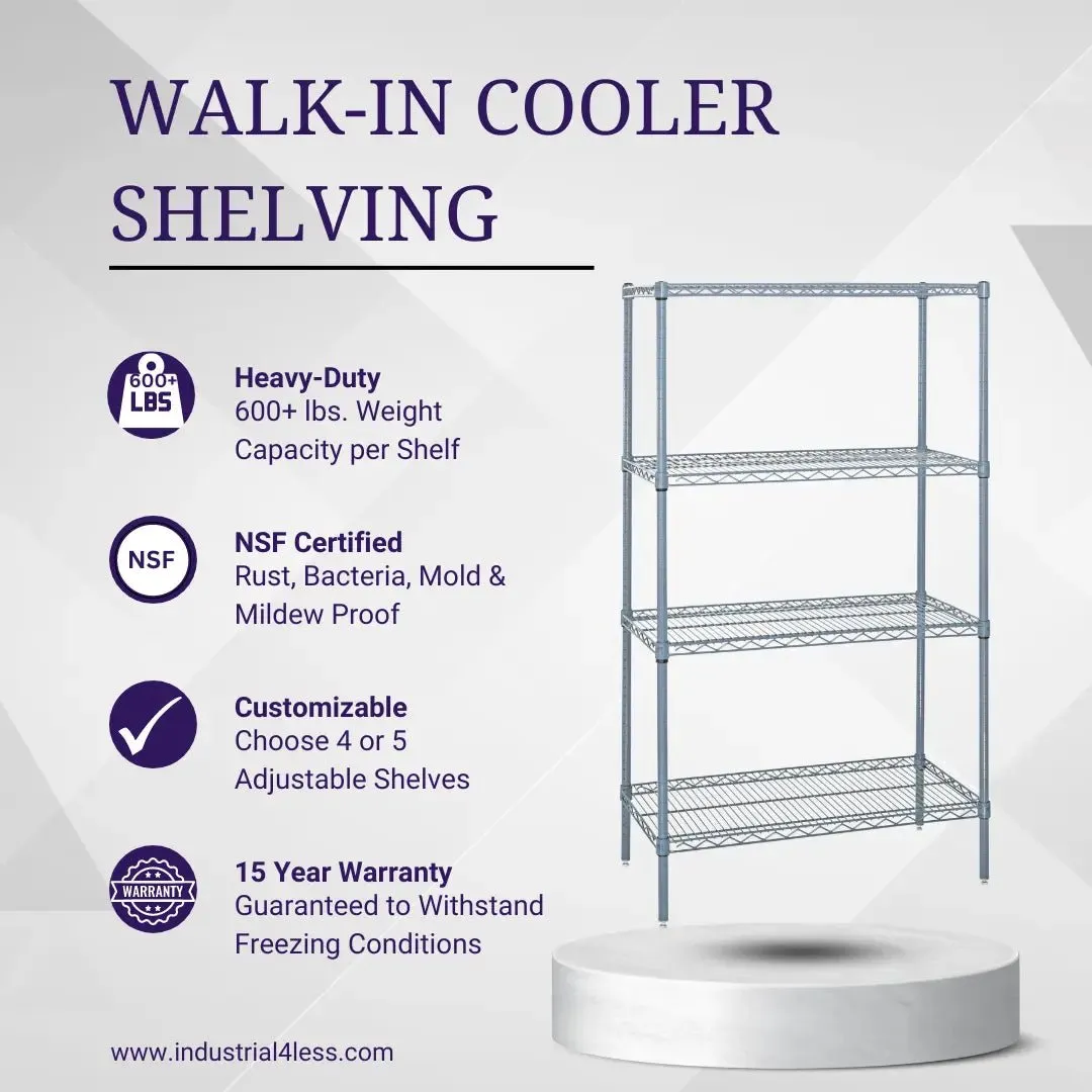 24" x 60" Walk In Cooler and Freezer Wire Shelving Unit