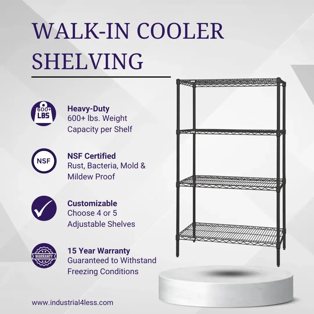 24" x 60" Walk In Cooler and Freezer Wire Shelving Unit