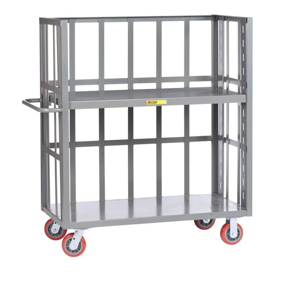 3-Sided Adjustable Shelf Trucks - Slat-Type Sides