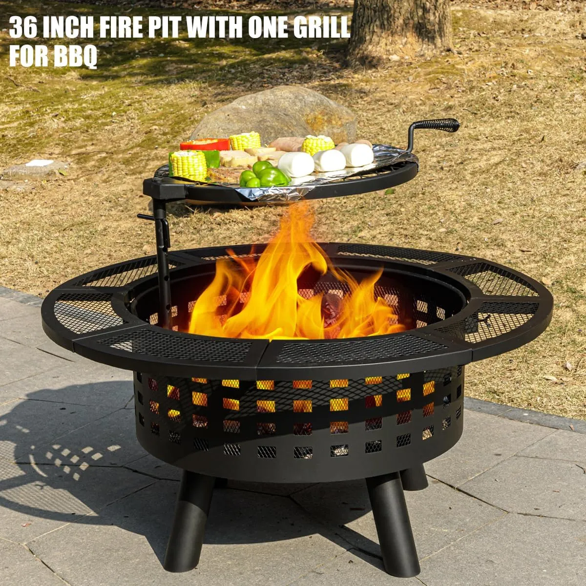 36 inch Outdoor Fire Pit with Grill