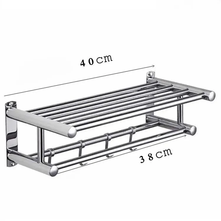 40cm/50cm Stainless Steel Bath Towel Rack Project Hotel Hotel Household Bathroom Toilet Wall Mounted Shelf