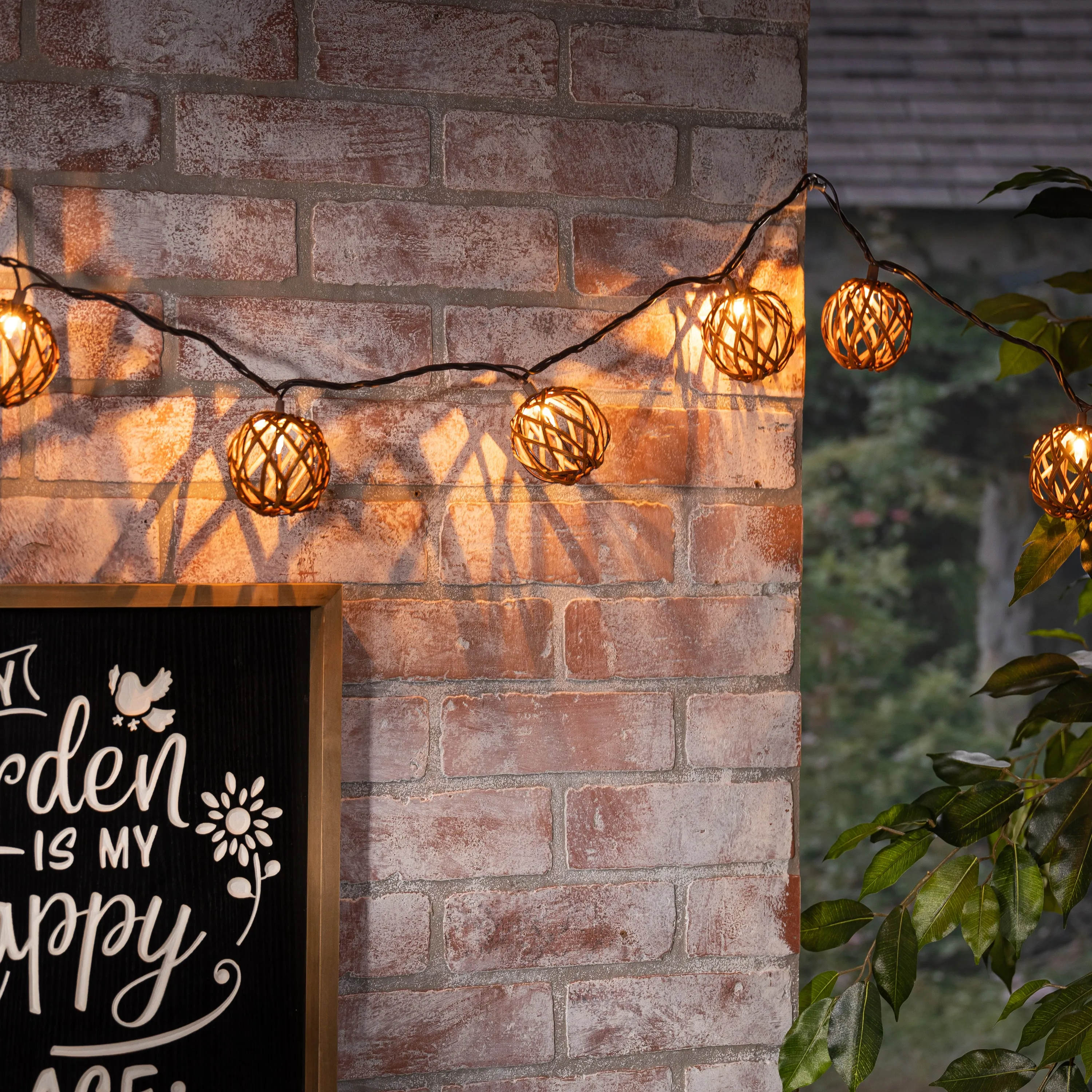 6 ft. Decorative Rattan Sphere Patio String Light