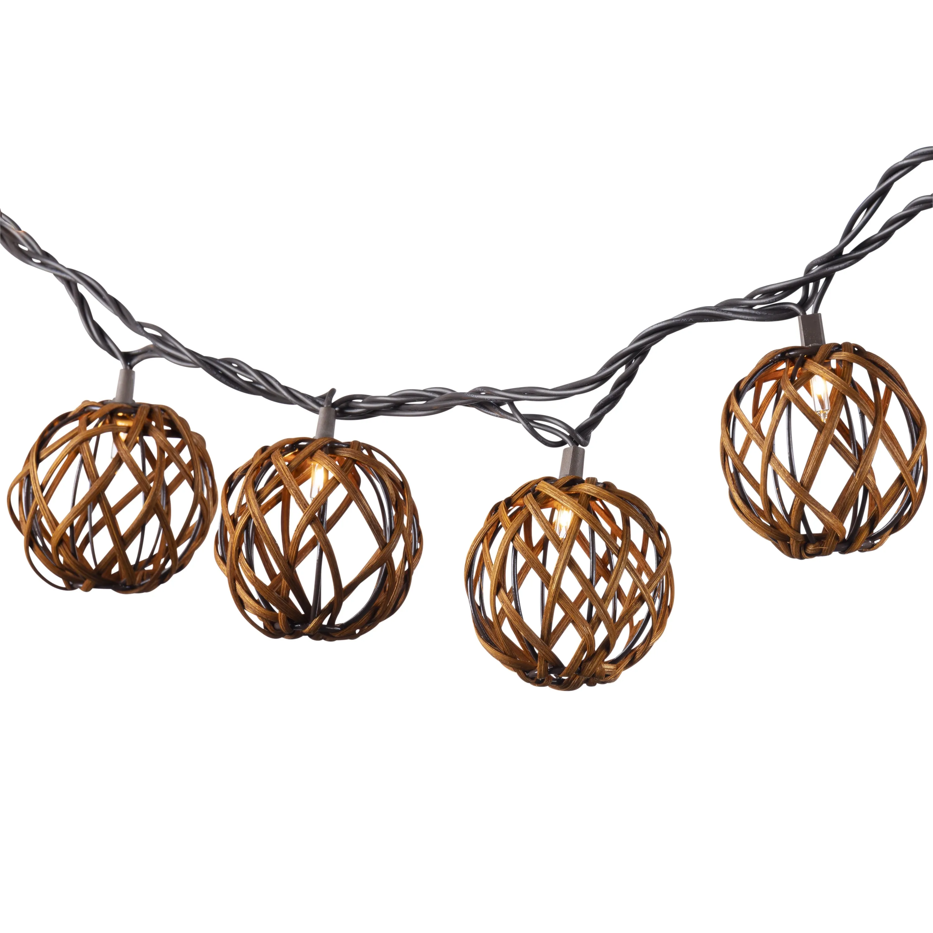 6 ft. Decorative Rattan Sphere Patio String Light