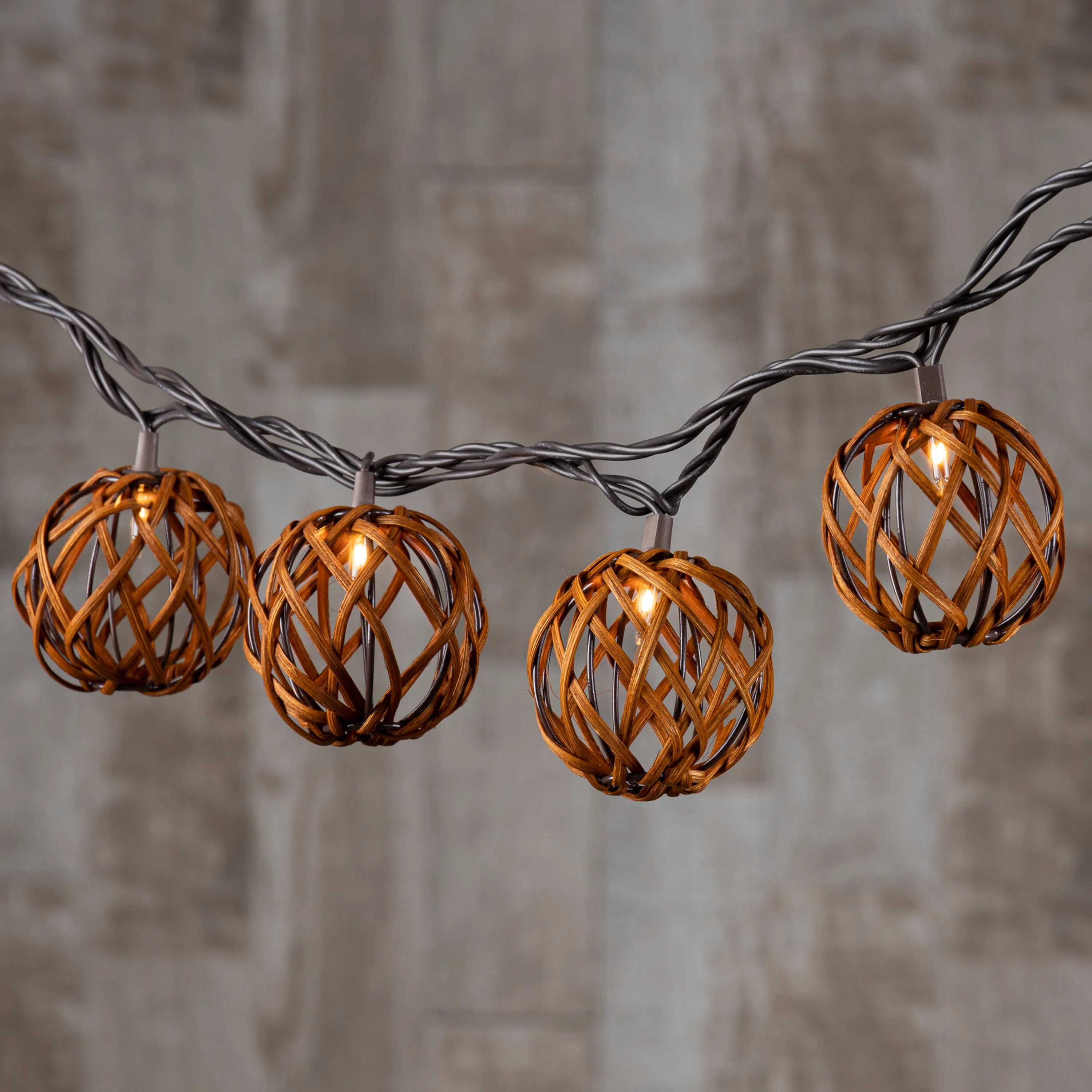 6 ft. Decorative Rattan Sphere Patio String Light