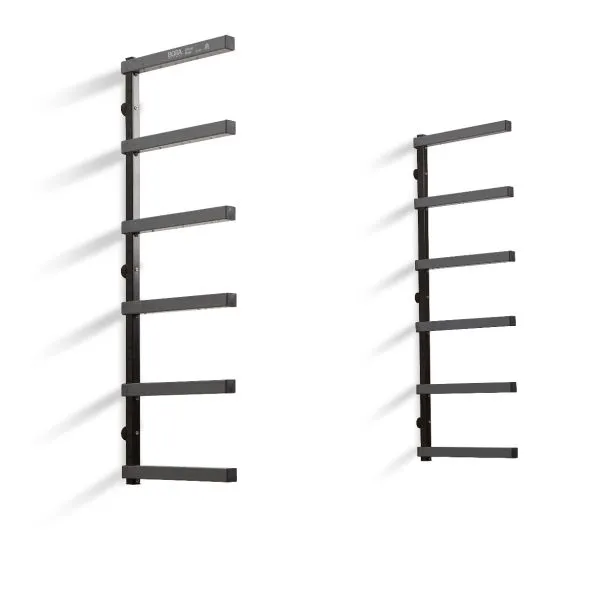 6-Level Lumber Storage Rack – Black and Gray