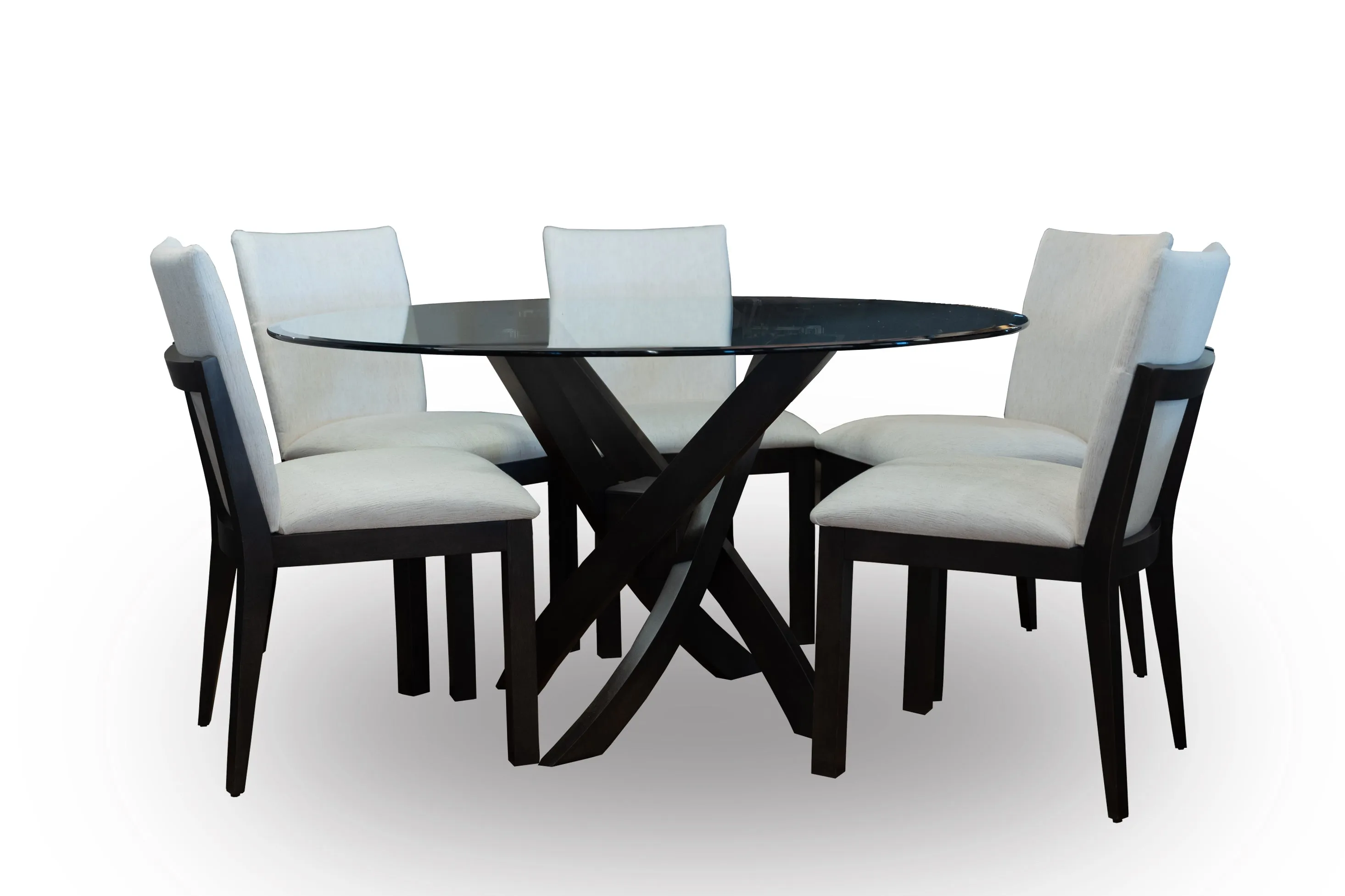 7-Piece Clear Glass Dining Table Set