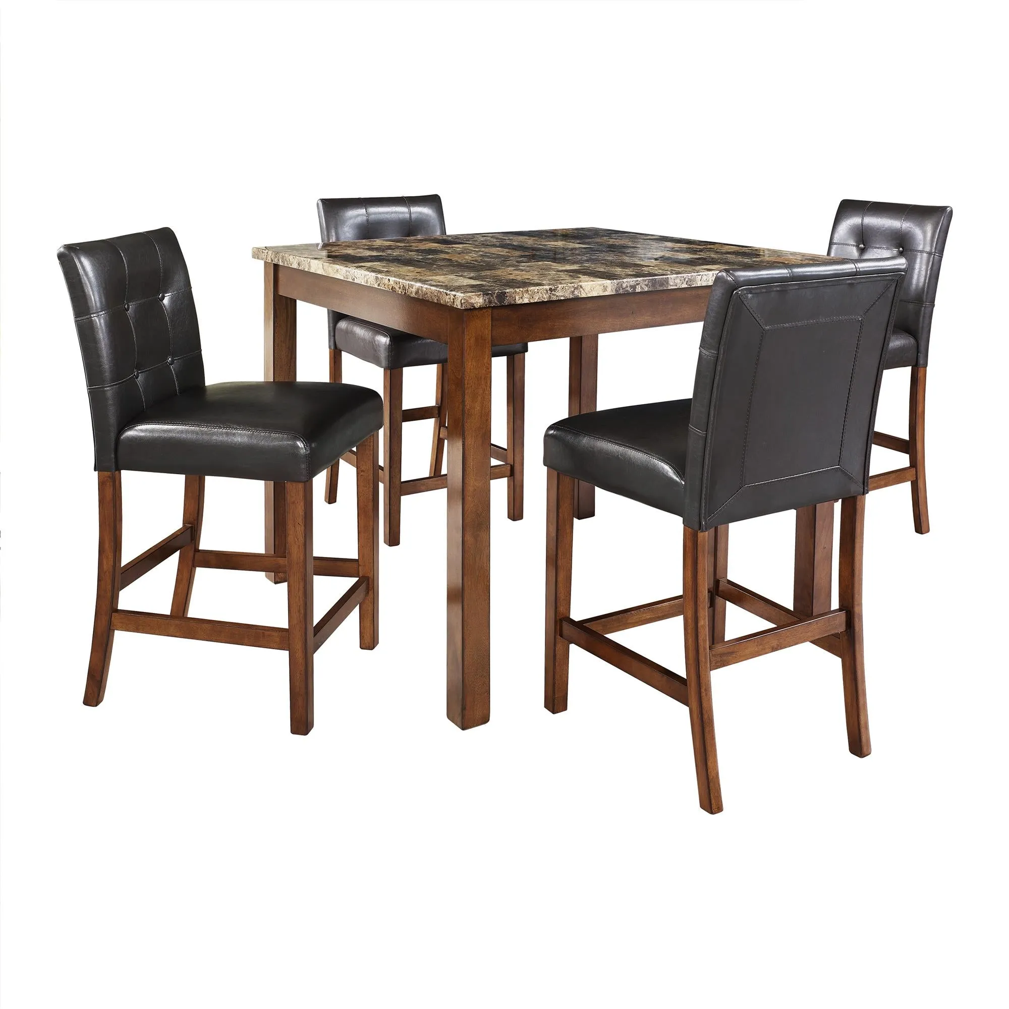 Andover Faux Marble Counter Height Black Dining Set