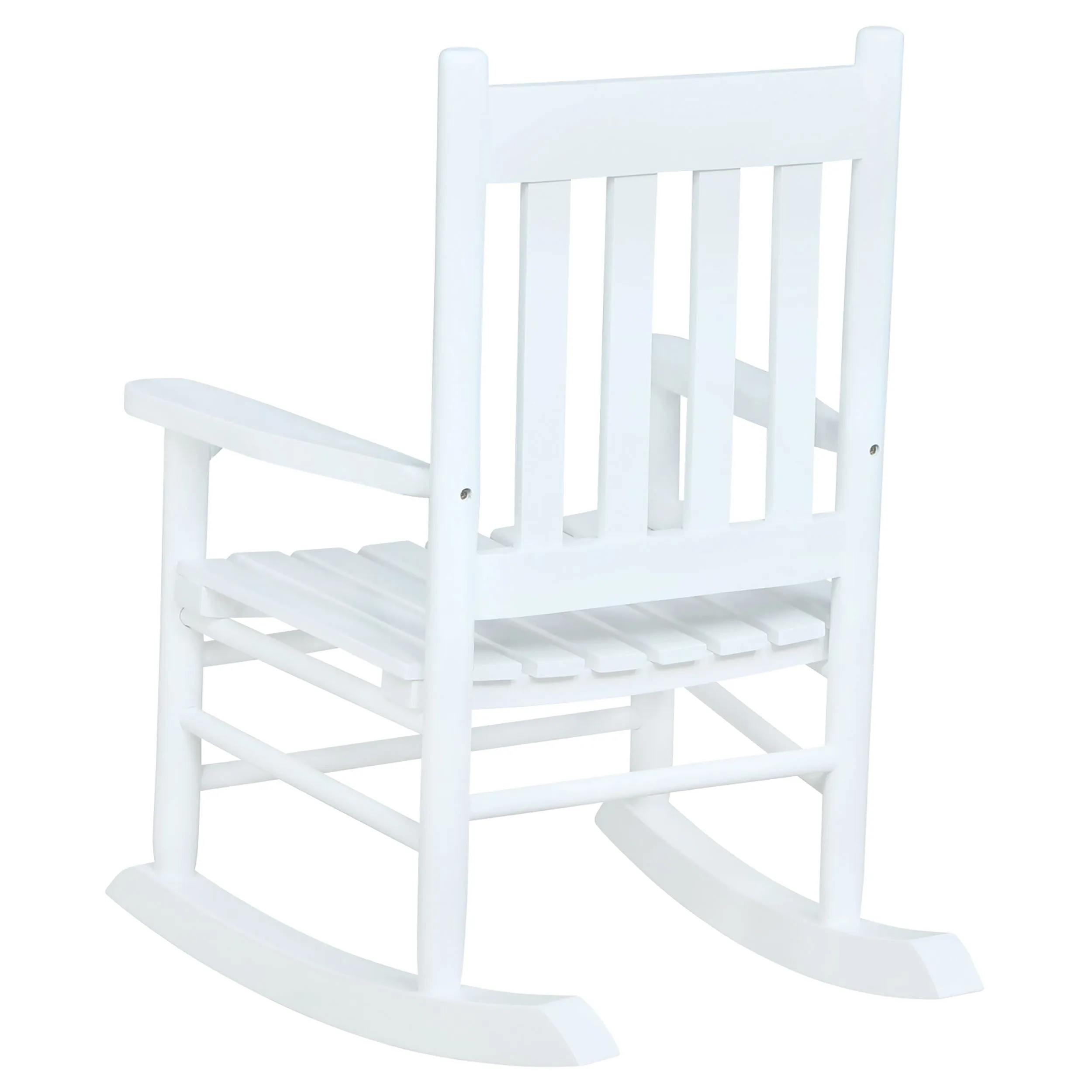 Annie Slat Back Solid Wood Kids Rocking Chair White