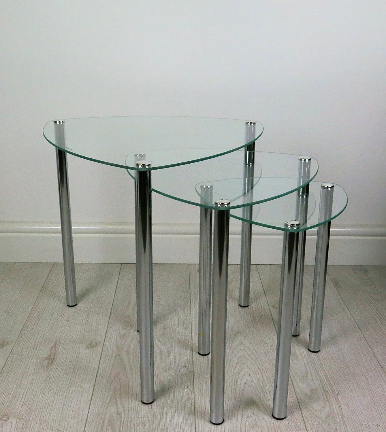 Arena Set of 3 Nesting Tables-Clear