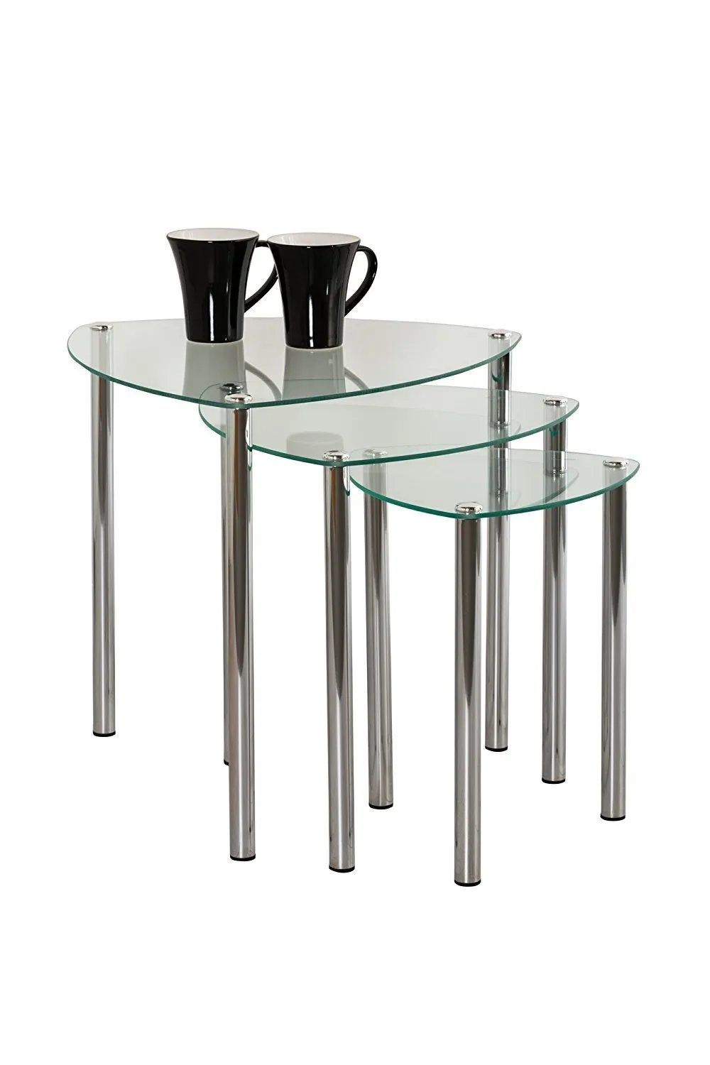 Arena Set of 3 Nesting Tables-Clear