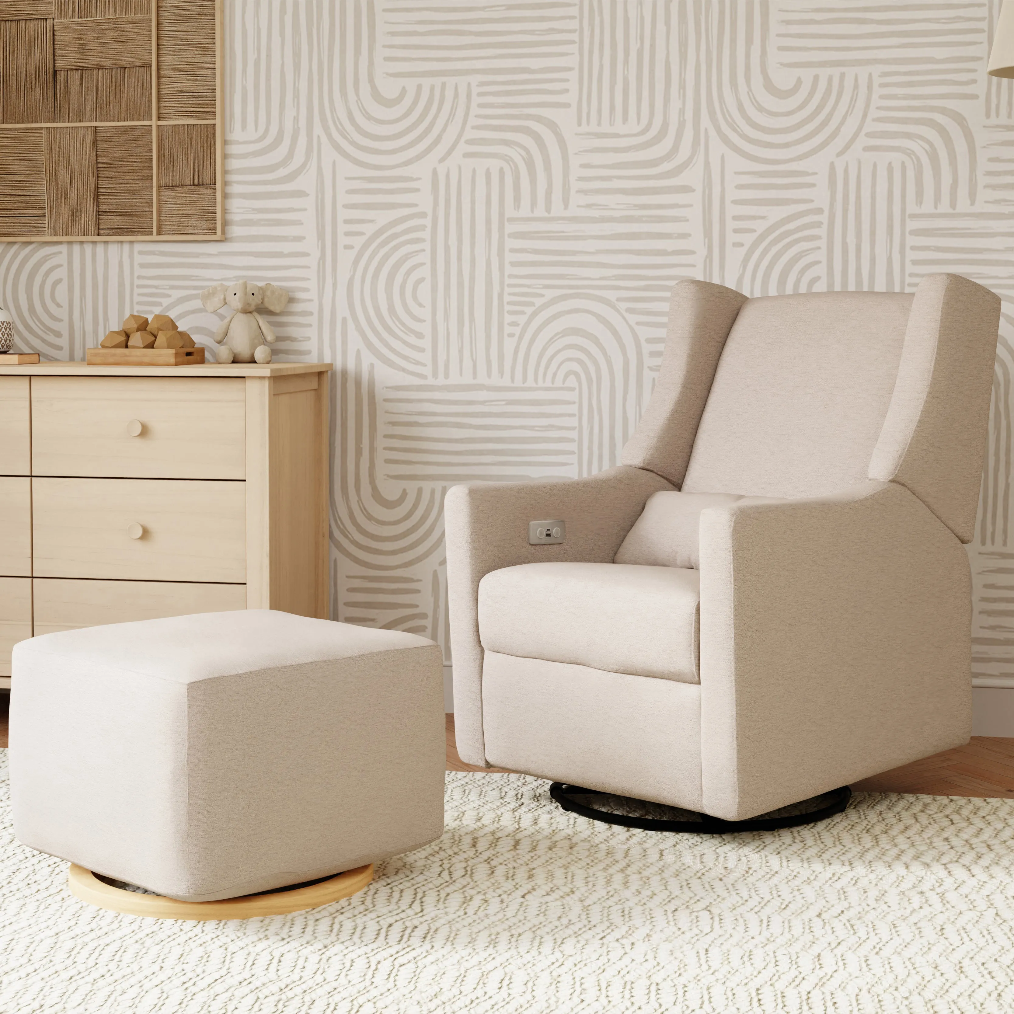 Babyletto | Kiwi Electric Recliner/Swivel Glider in Eco-Performance Fabric with USB