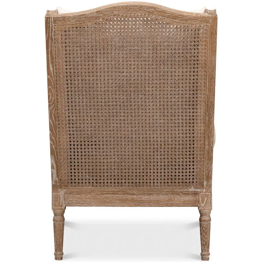 Beige Natural Coastal Fabric Chair