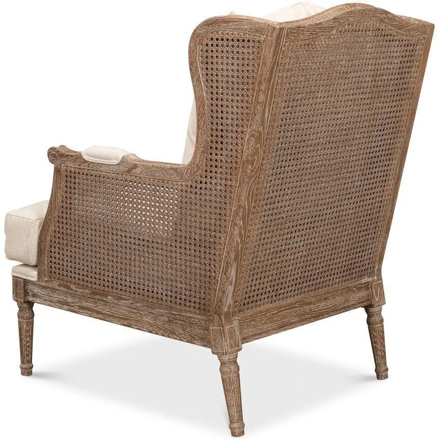 Beige Natural Coastal Fabric Chair