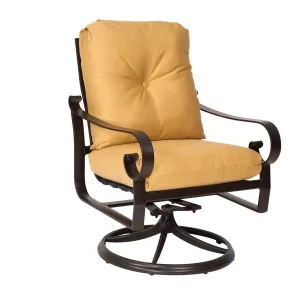 Belden Cushion Swivel Rocking Dining Armchair By Woodard