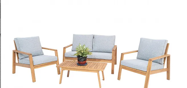 Belize 4 PC Seating Set w/beige cushions