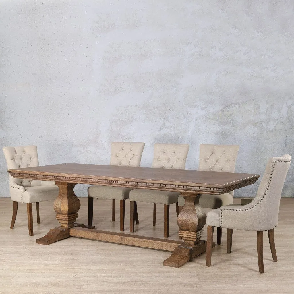 Belmont Fluted Wood Top & Duchess 8 Seater Dining Set