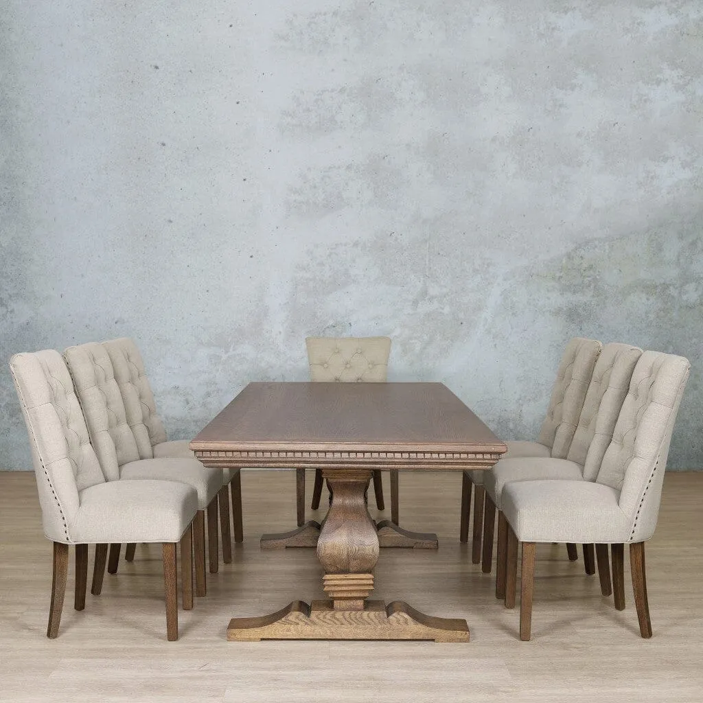 Belmont Fluted Wood Top & Duchess 8 Seater Dining Set