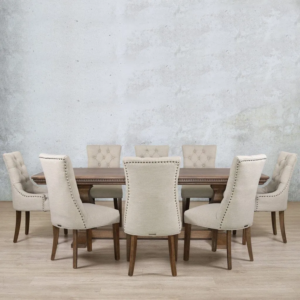 Belmont Fluted Wood Top & Duchess 8 Seater Dining Set