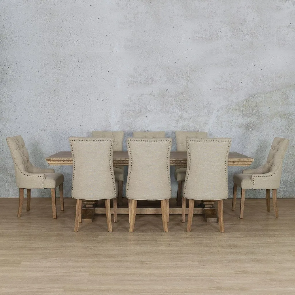 Belmont Fluted Wood Top & Duchess 8 Seater Dining Set