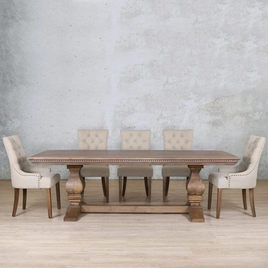 Belmont Fluted Wood Top & Duchess 8 Seater Dining Set