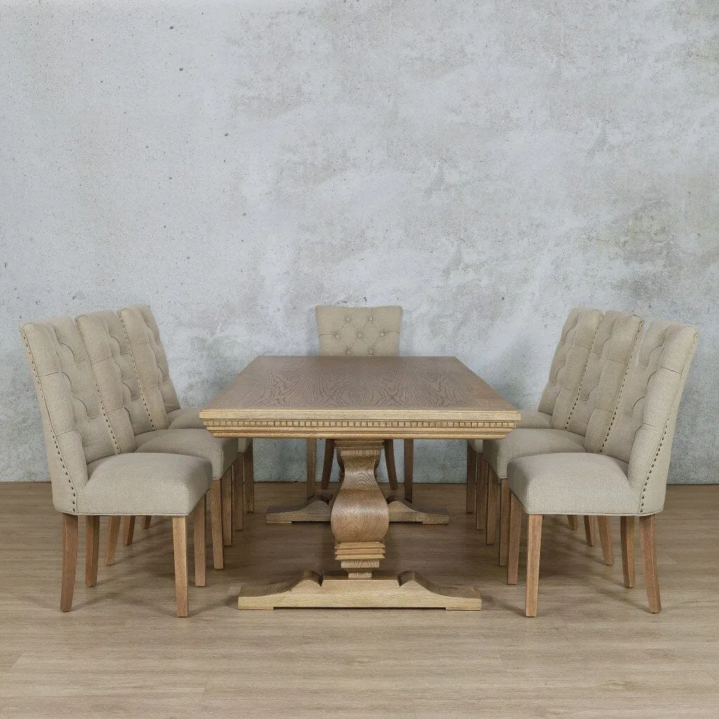 Belmont Fluted Wood Top & Duchess 8 Seater Dining Set