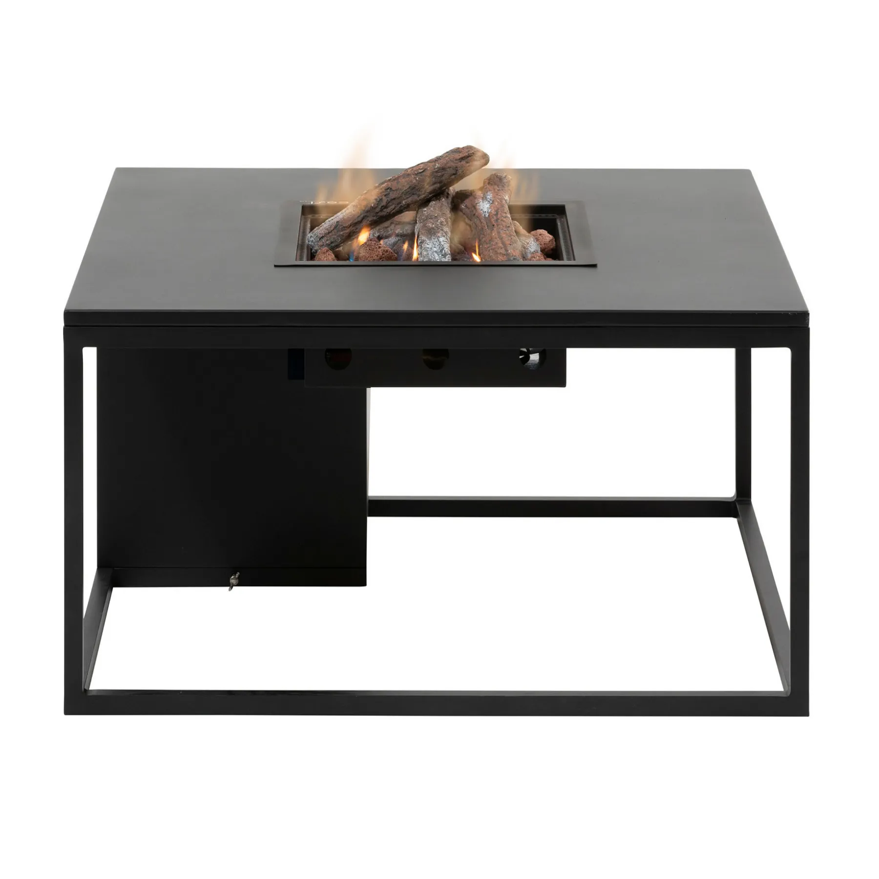 Black Metal 39" Square Firepit Table