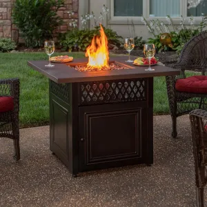 Blue Rhino 37" Square Donovan Propane Firepit with Dual Heat