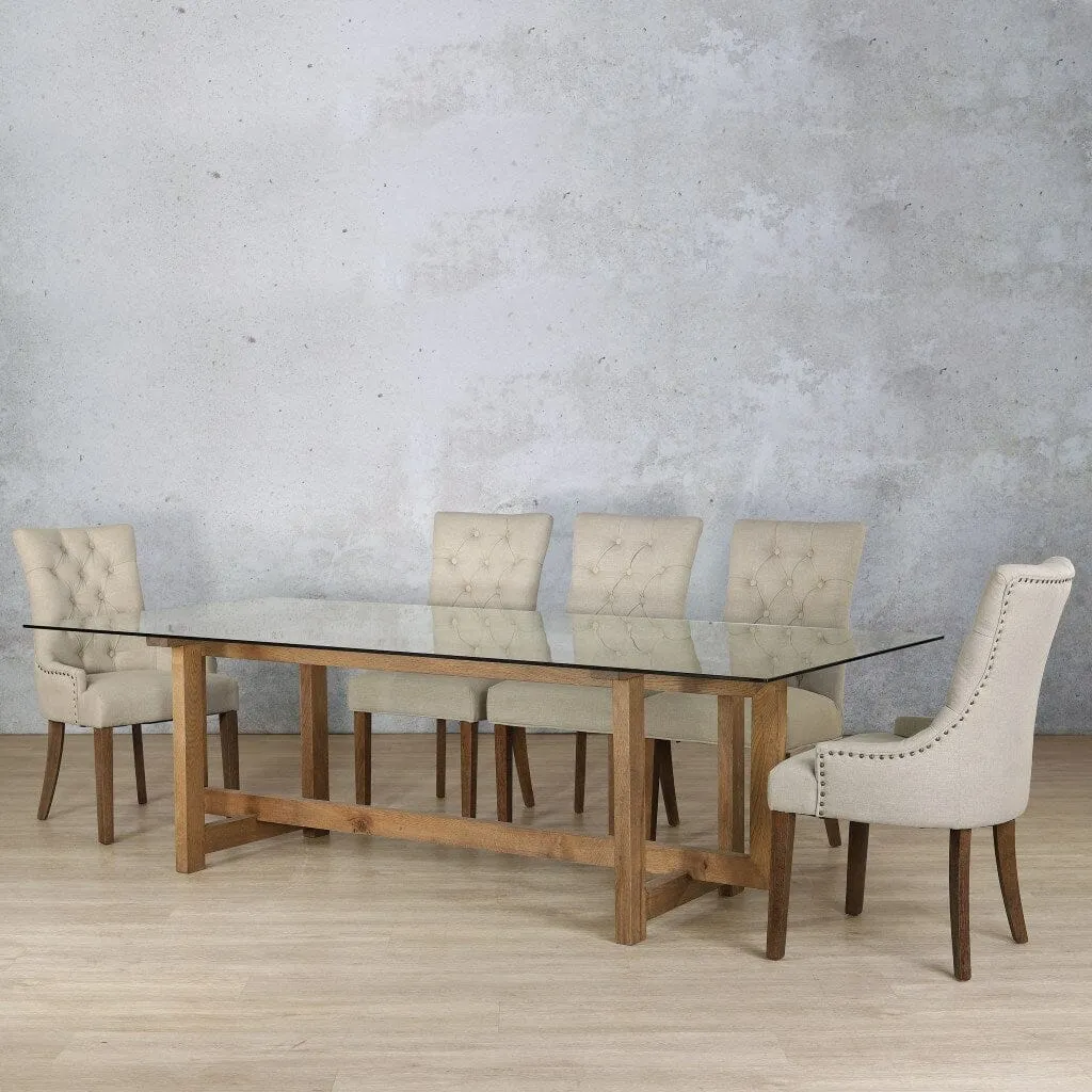 Bolton Glass Top & Duchess 8 Seater Dining Set