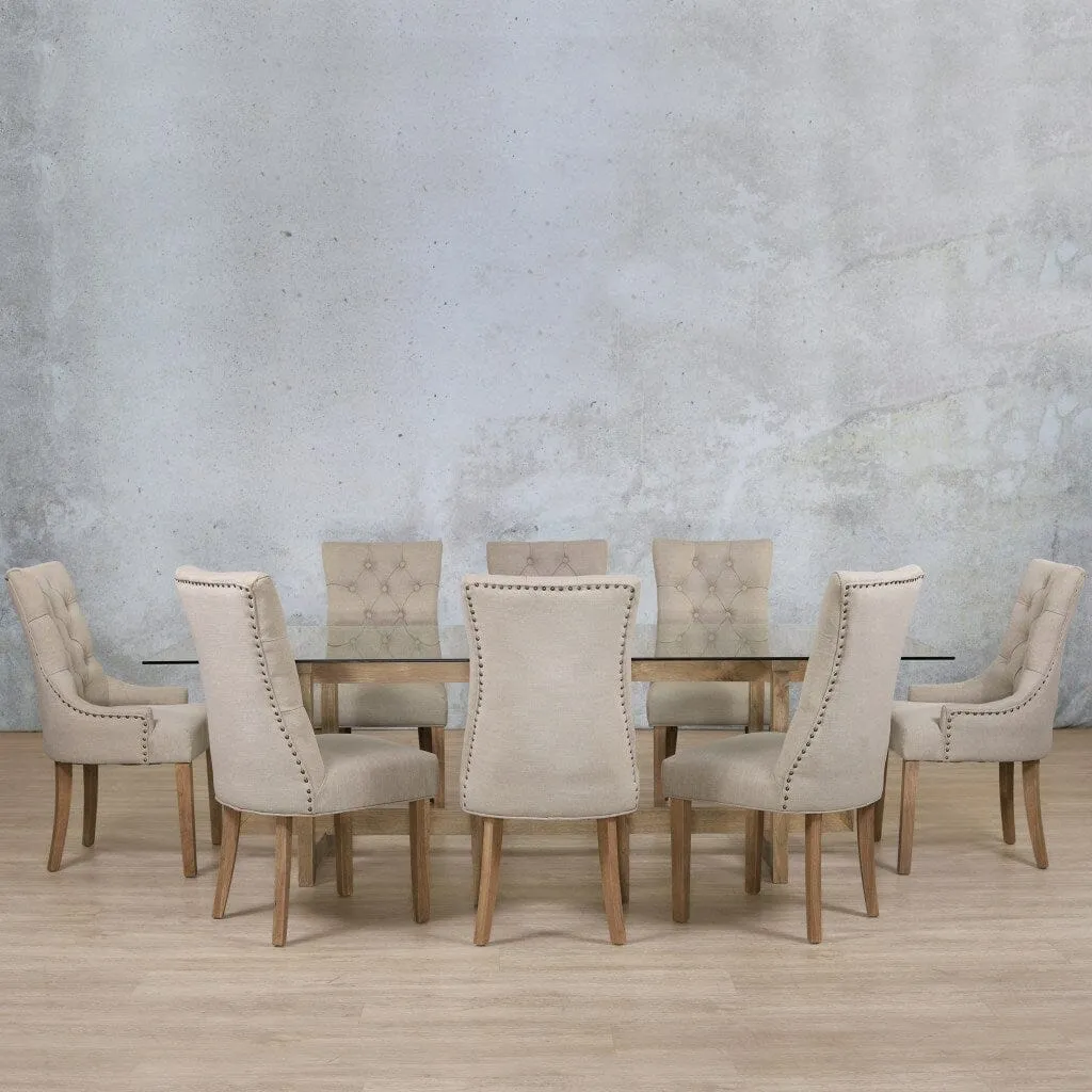 Bolton Glass Top & Duchess 8 Seater Dining Set