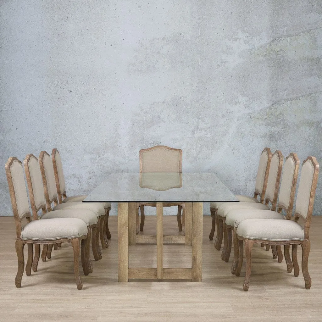 Bolton Glass Top & Duke 10 Seater Dining Set