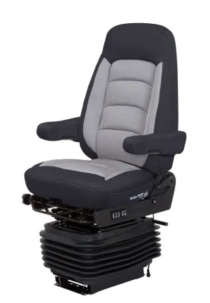 Bostrom Wide Ride Serta® High Back Truck Seat in Black & Gray Titan Cloth with Dual Arms PN 5310001-900