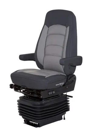 Bostrom Wide Ride Serta® High Back Truck Seat in Black & Gray Ultra-Leather with Heat & Dual Arms