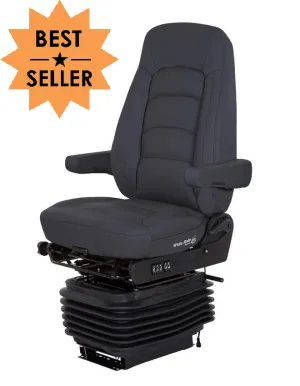 Bostrom Wide Ride Serta® High Back Truck Seat in Black Ultra-Leather with Dual Arms - PN 5300001-900