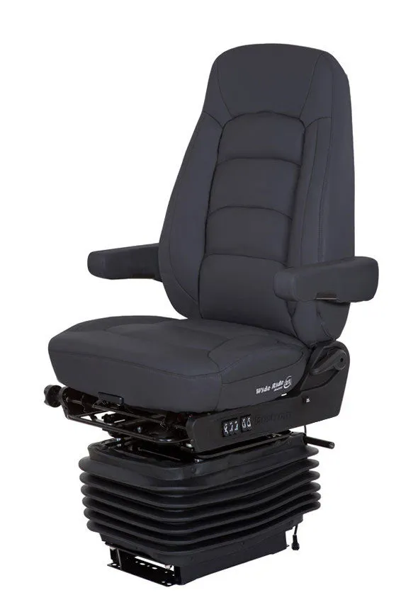 Bostrom Wide Ride Serta® High Back Truck Seat - (PN 5300101-900) - Black Ultra-Leather with Driver Swivel & Dual Arms