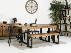 Brooklyn Extendable Dining Table (140cm - 180cm) & Black Bogart Dining Chairs