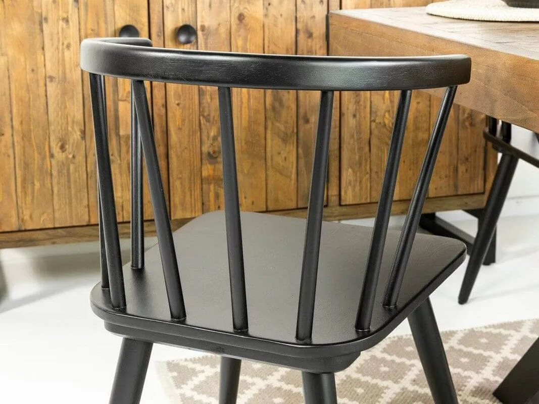 Brooklyn Extendable Dining Table (140cm - 180cm) & Black Bogart Dining Chairs