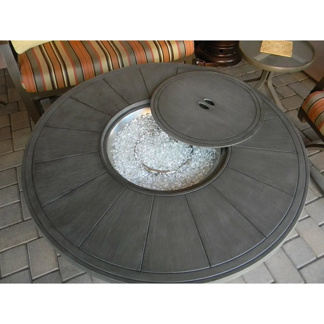 Brushed Wood Round Fire Pit