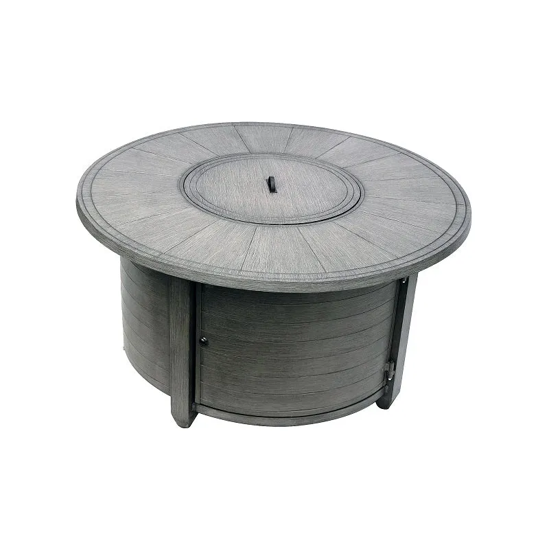 Brushed Wood Round Fire Pit