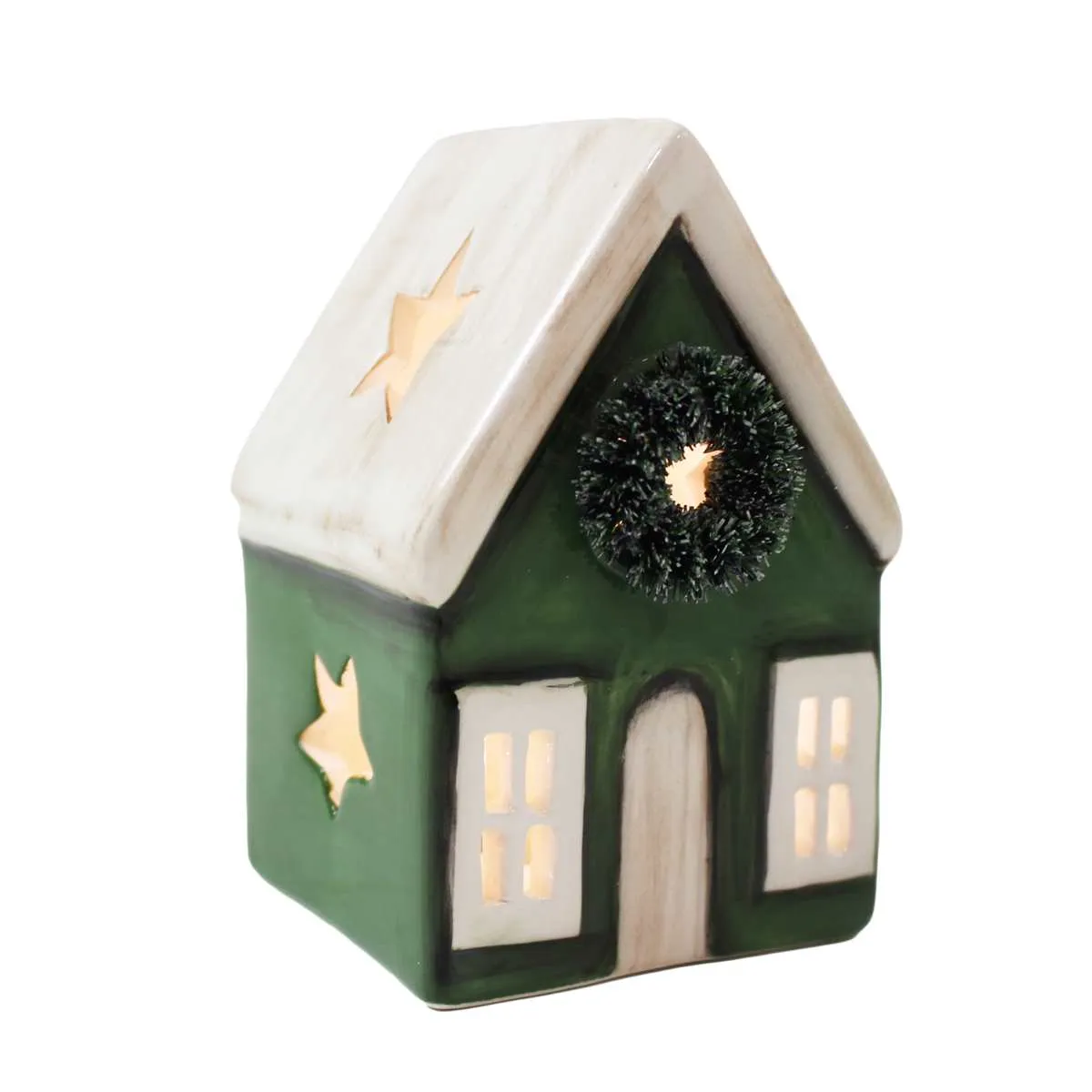 Ceramic House with Wreath