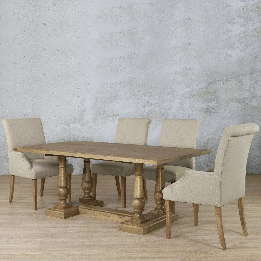 Charlotte Wood Top & Baron 6 Seater Dining Set