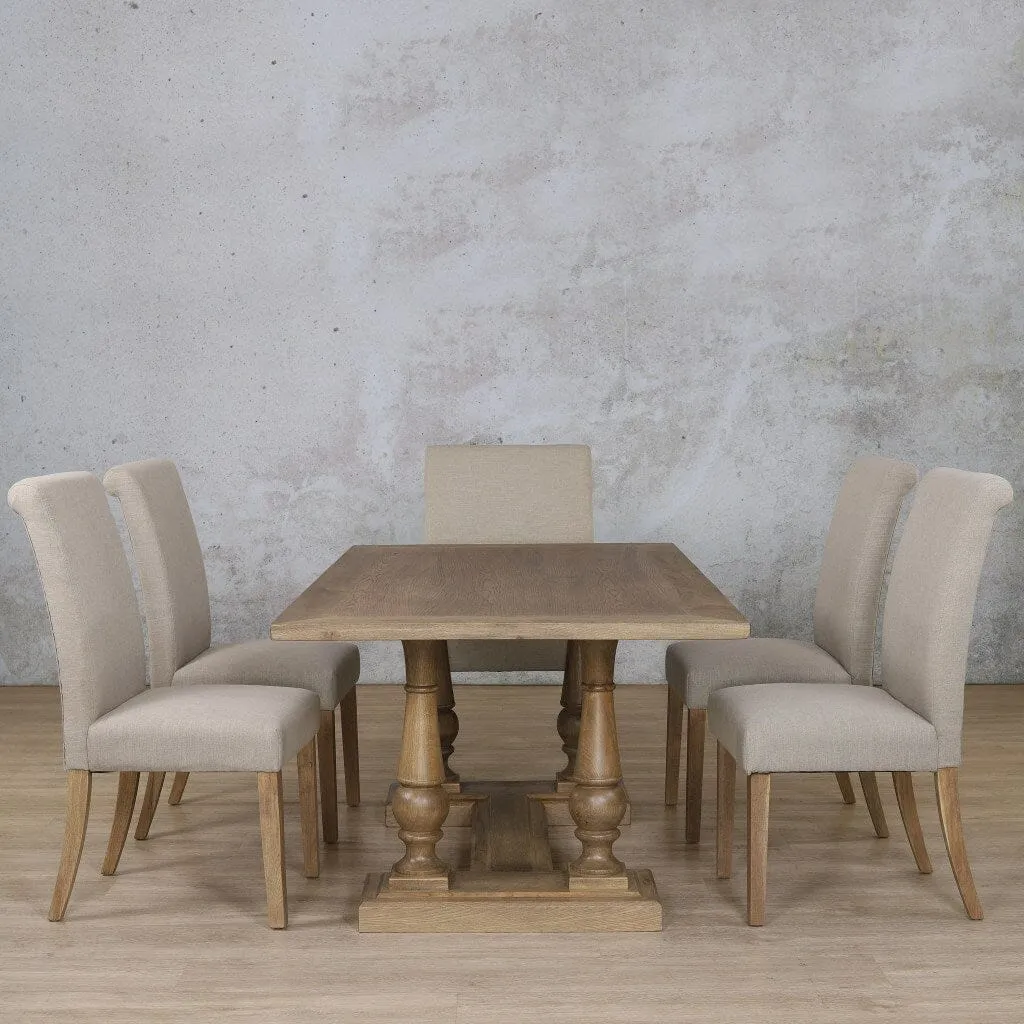 Charlotte Wood Top & Baron 6 Seater Dining Set