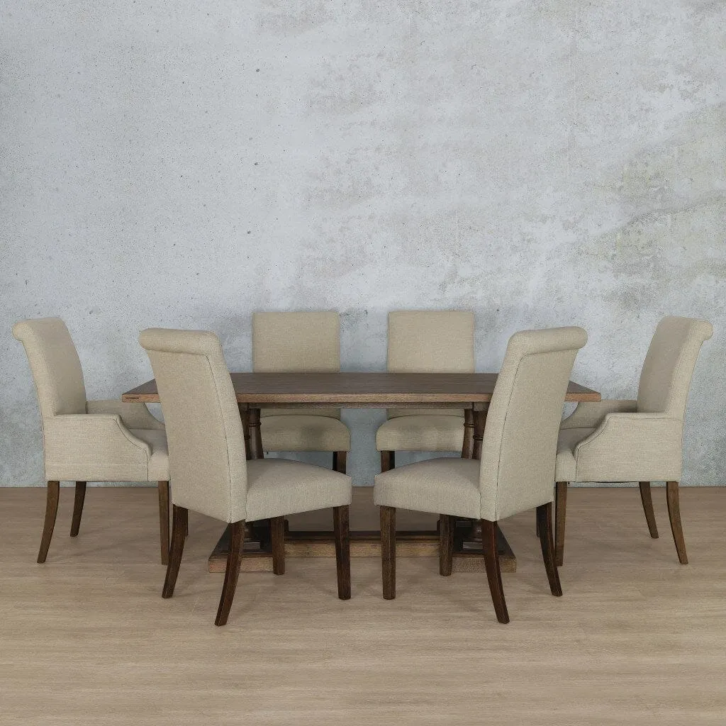 Charlotte Wood Top & Baron 6 Seater Dining Set