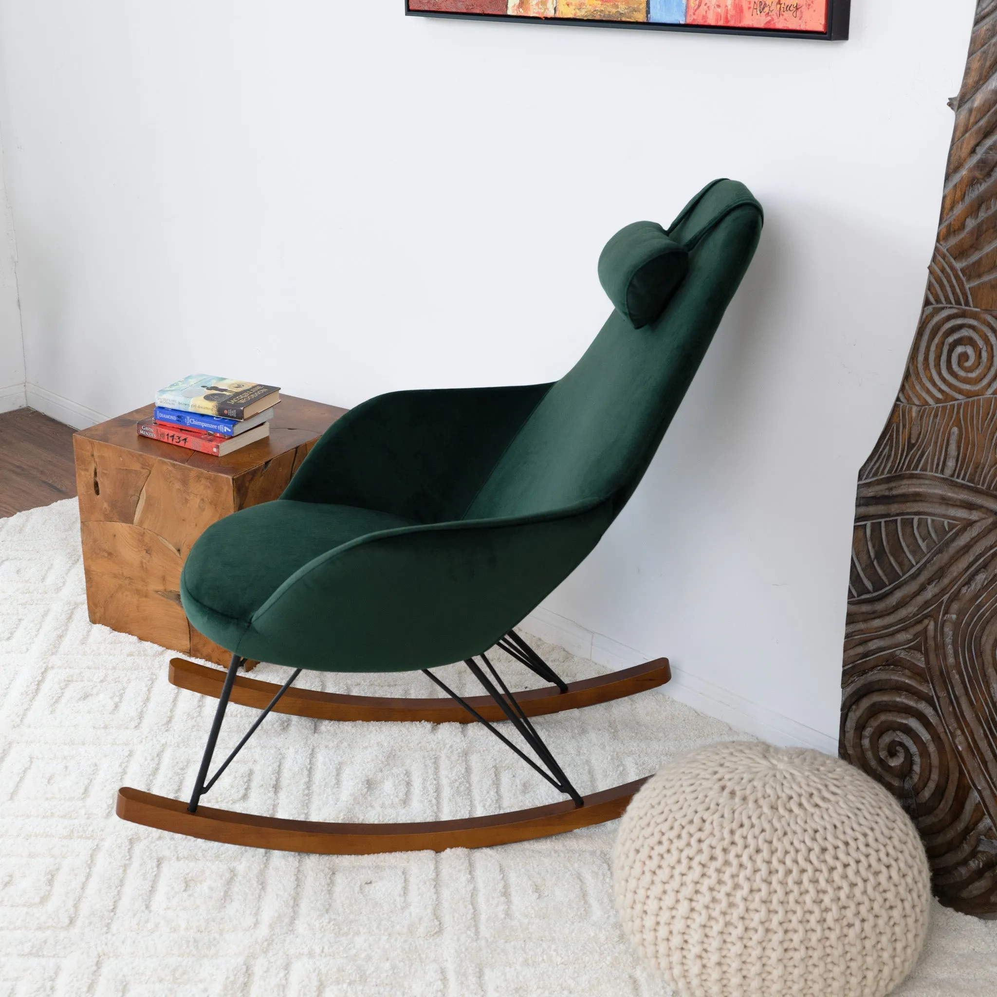 Chloe Mid Century Modern Rocker Livingroom And Bedroom Chair