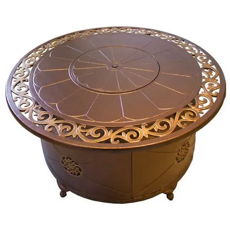 Circular Cast Aluminum Firepit with Lid