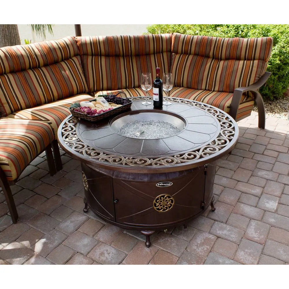 Circular Cast Aluminum Firepit with Lid